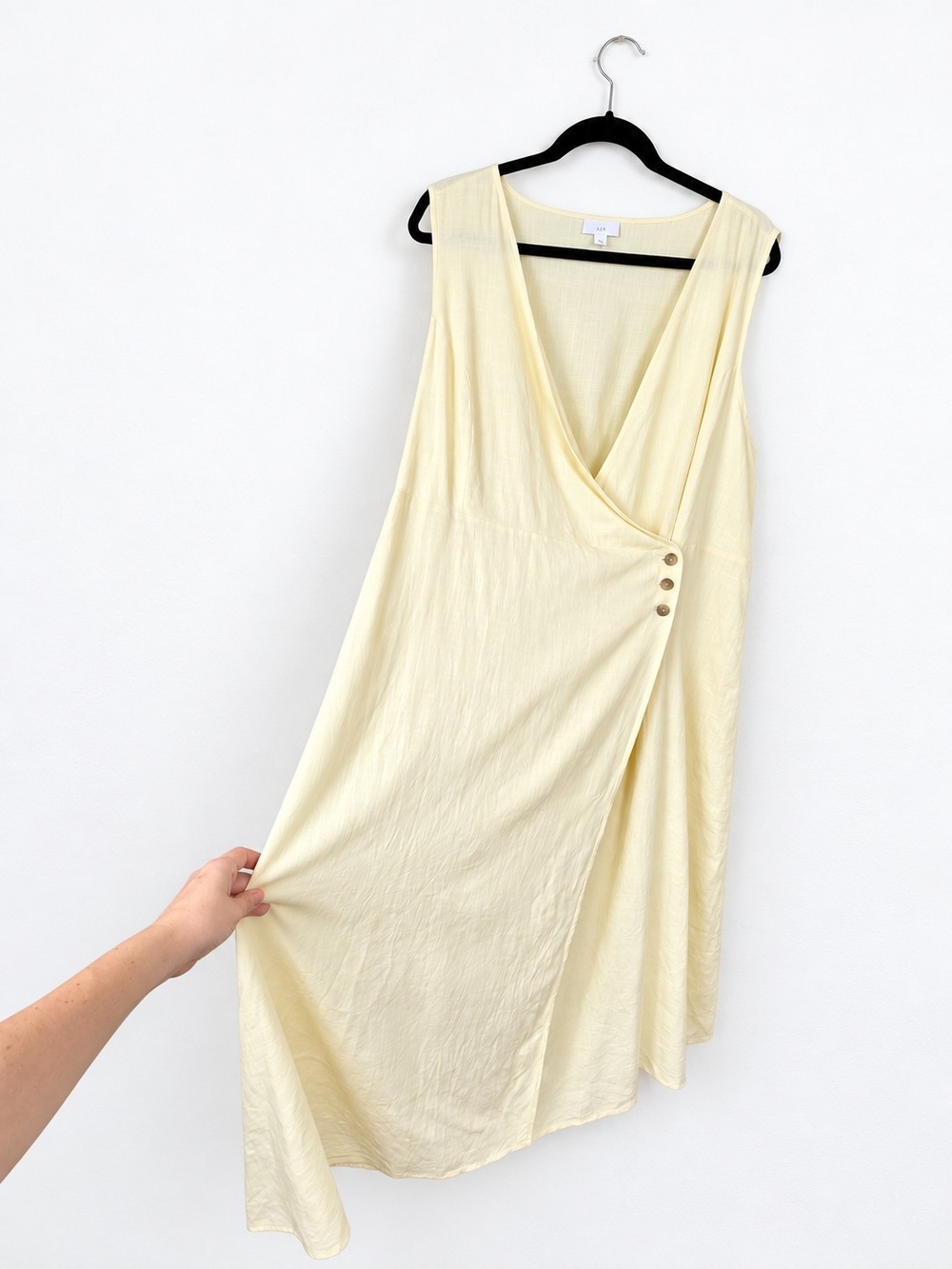 J. Jill 2X Sunlight Linen Blend Wrap Maxi Dress Plus Size Coastal Resort V-Neck